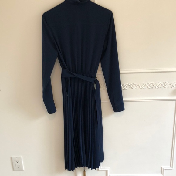 Akris Blue Long Sleeve Dress Shirt with Collar - Picture 3 of 7